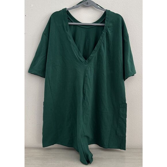 Free People Movement OB1960599 Women Sz Medium Beach Green Hot Shot Tee Romper - Picture 4 of 10